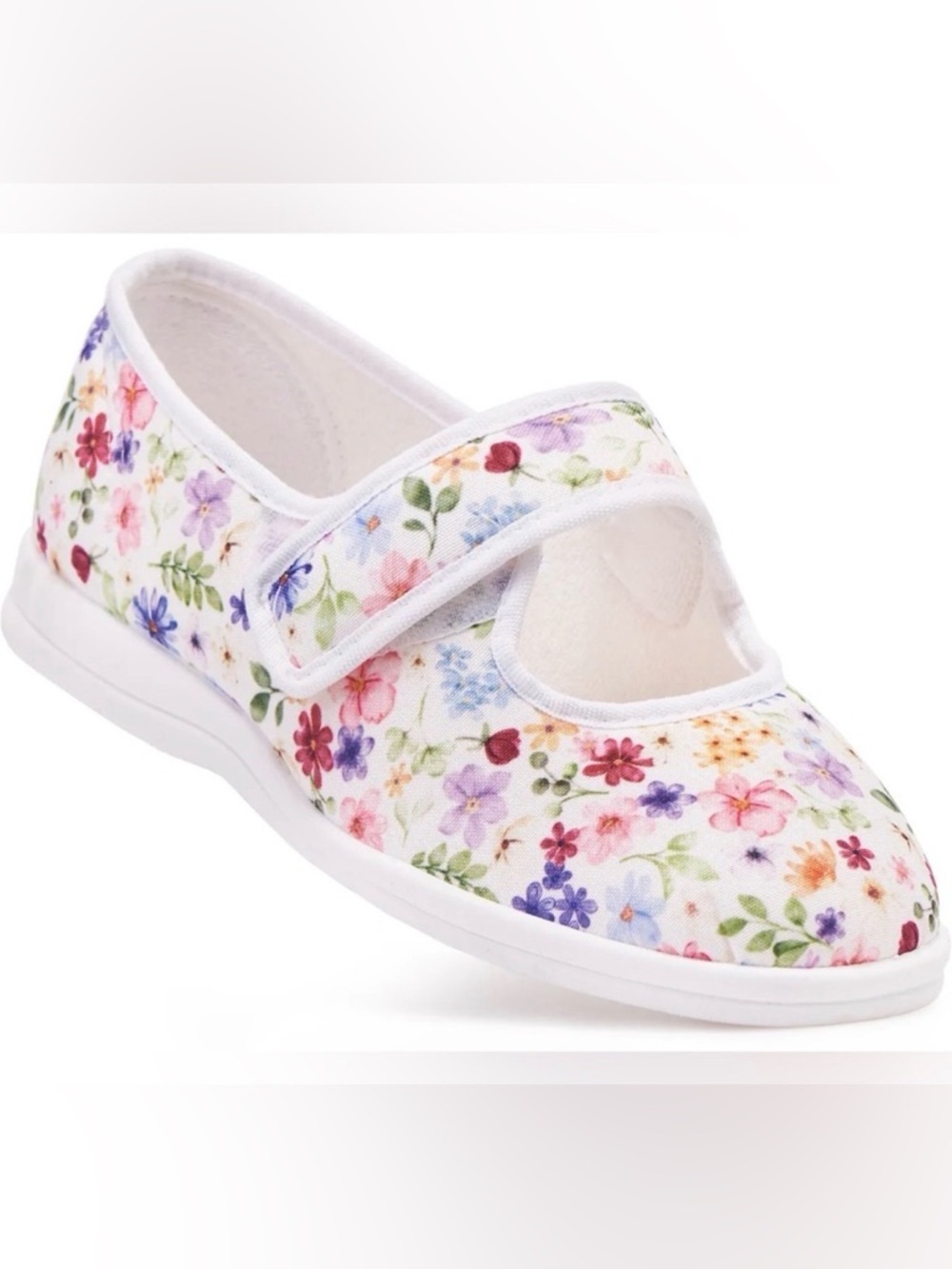Cosyfeet Margaret Floral Mary Jane Slipper Shoes US 9 UK 7 Extra Wide